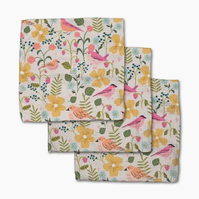 Summer Songbirds Geometry Dishcloth Set