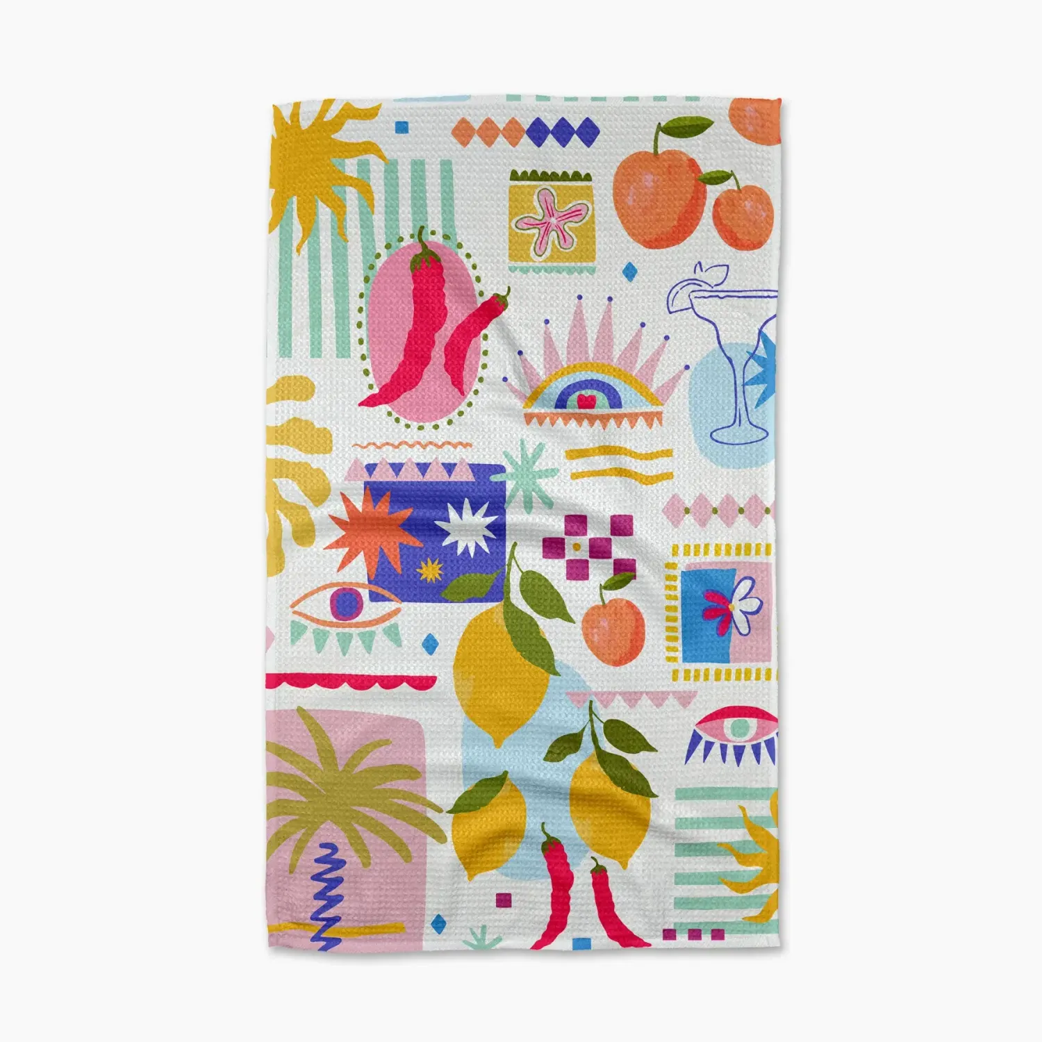 Italian Picnic Geometry Tea Towel