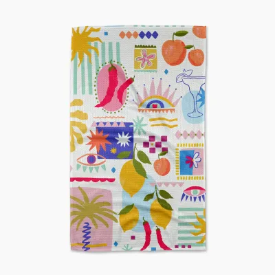 Italian Picnic Geometry Tea Towel