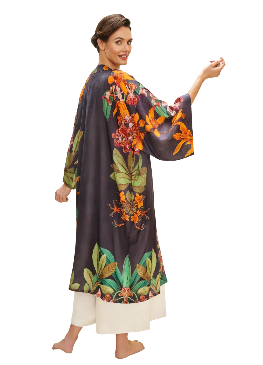 Botany Bliss Kimono - Charcoal