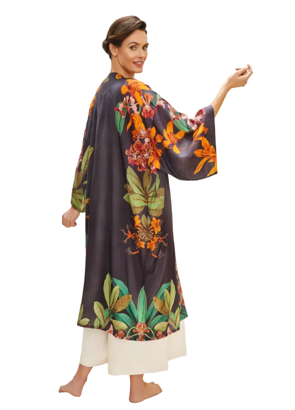 Botany Bliss Kimono - Charcoal