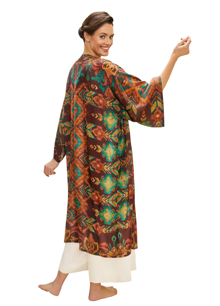 Chocolate Ikat Kimono