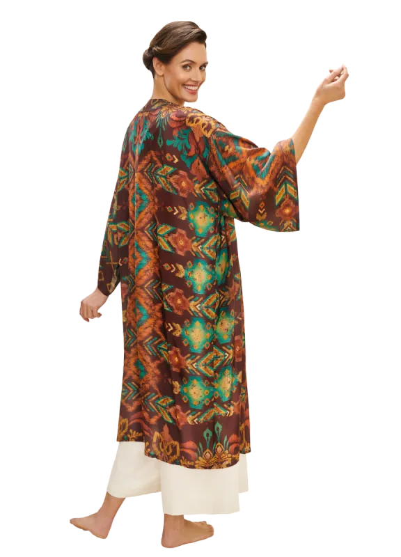Chocolate Ikat Kimono