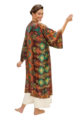 Chocolate Ikat Kimono