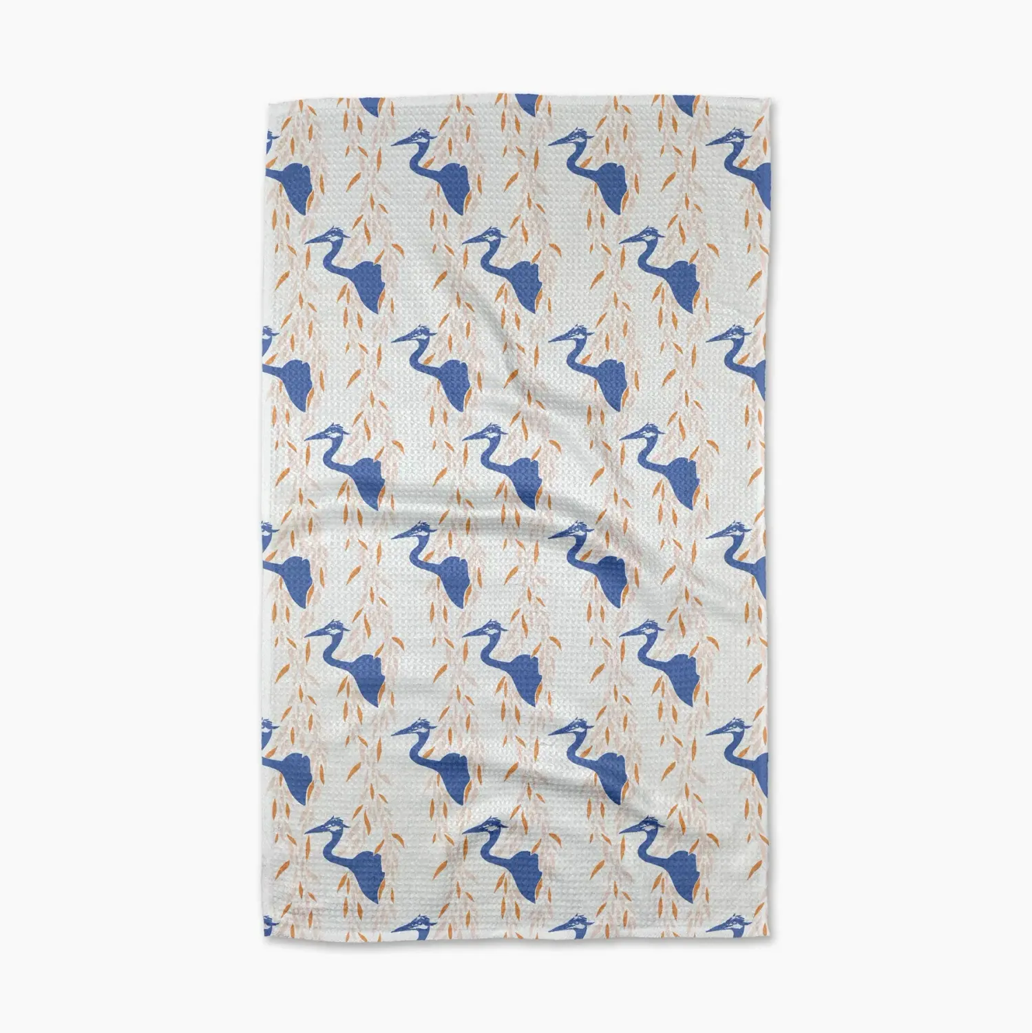 Blue Heron Geometry Tea Towel