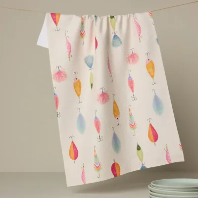 Fishing Lures Geometry Tea Towel