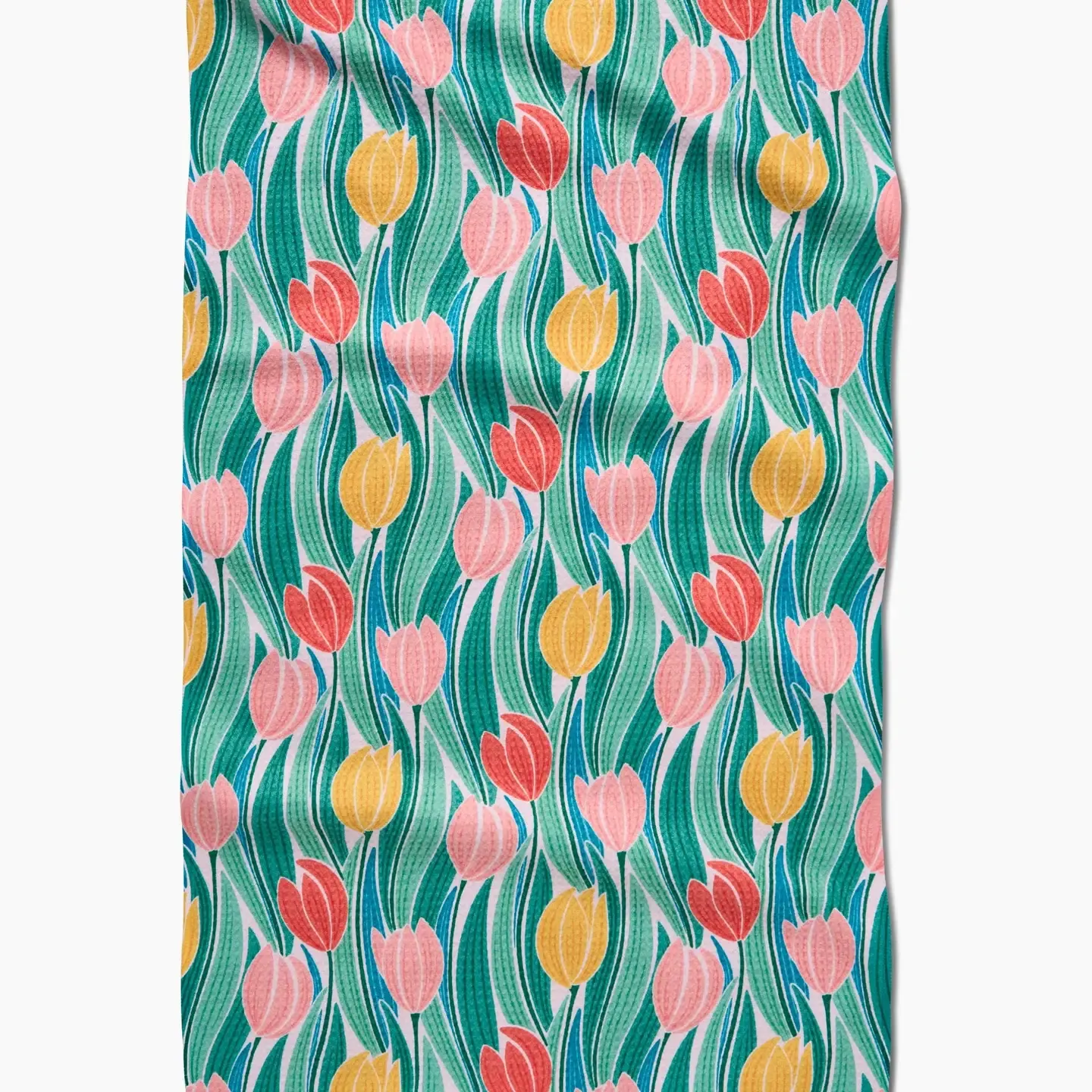 Tranquil Tulips Geometry Tea Towel