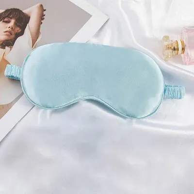 Minimalist Elastic Band Silk Sleep Mask - Blue