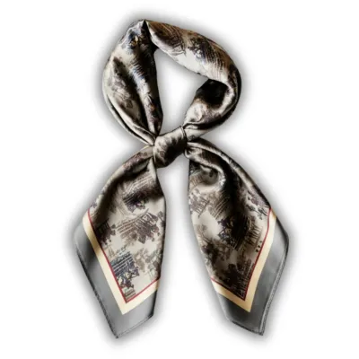 Silk Scarf 35" x 35" - Astride at Dawn Brown