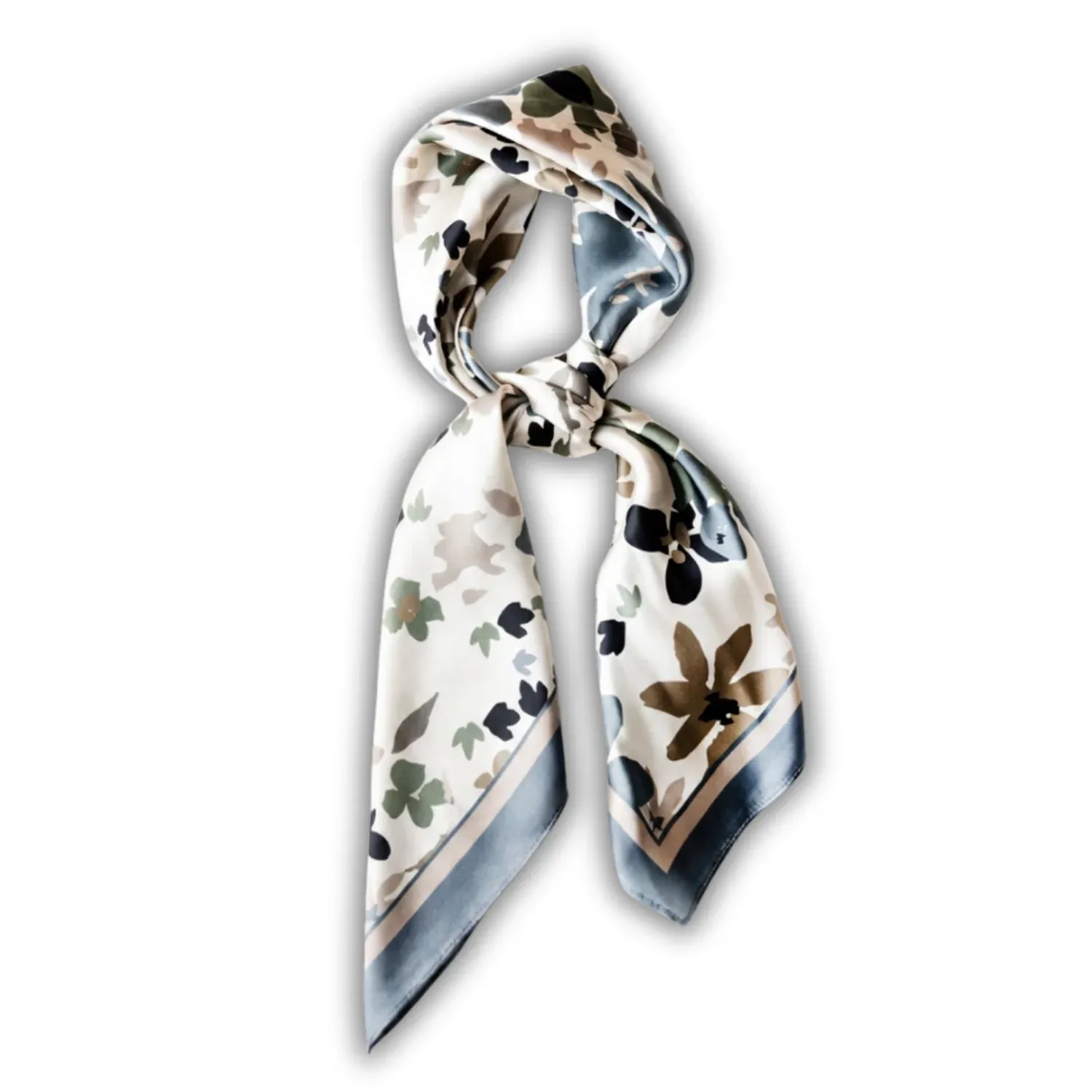 Silk Scarf 35" x 35" - Garden Bloom Cream