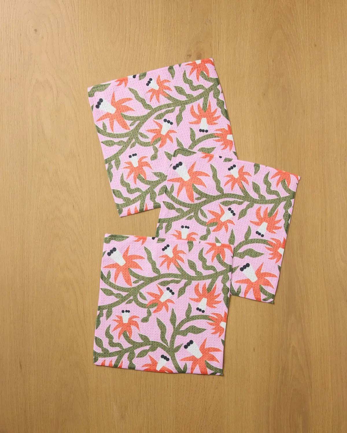Graphic Flowers Dishcloth Set