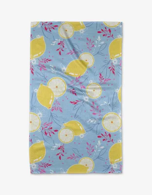 Citrus Bloom Geometry Tea Towel