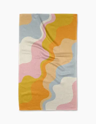 Happy Waves Geometry Tea Towel