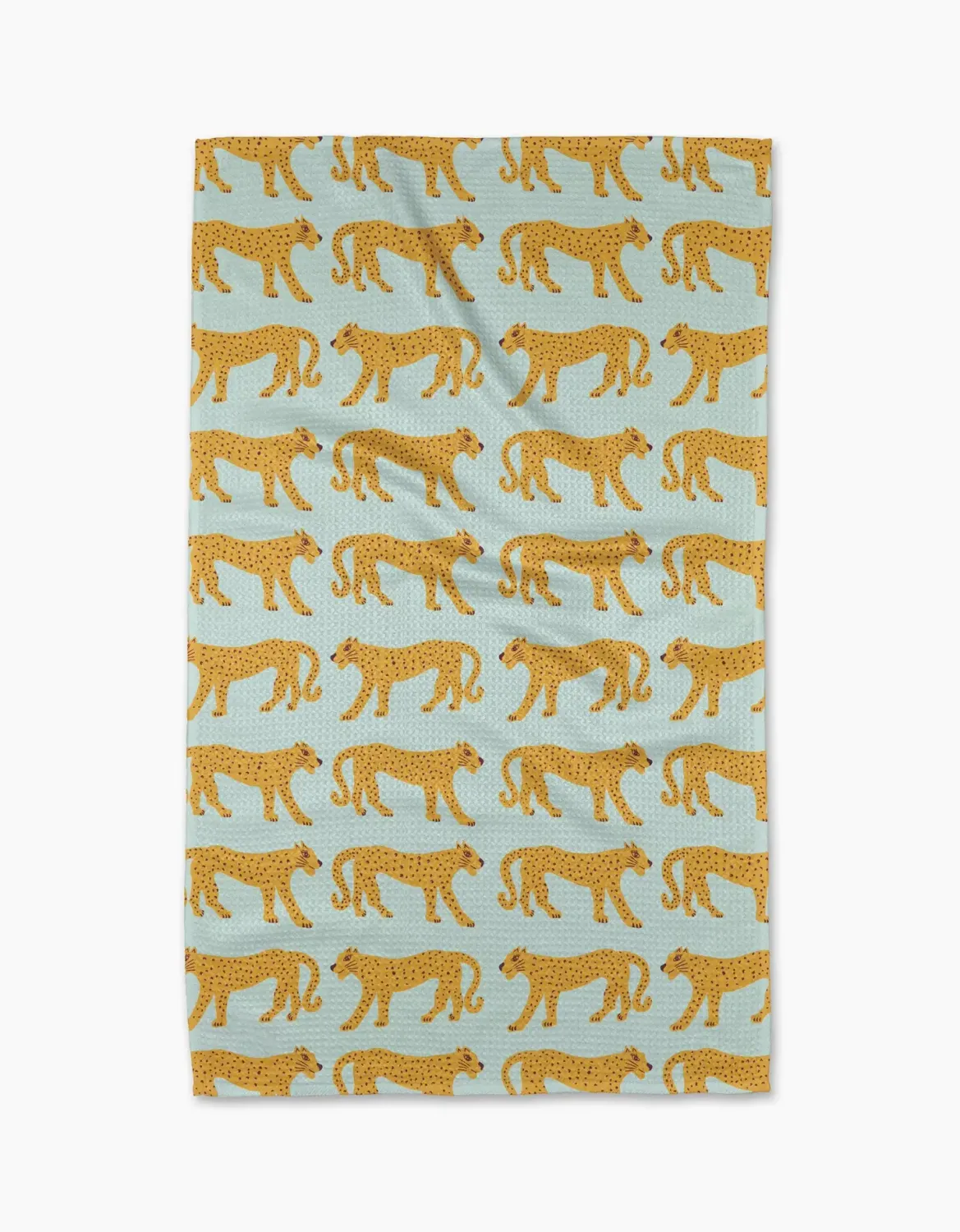 Walking Cheetah Geometry Tea Towel