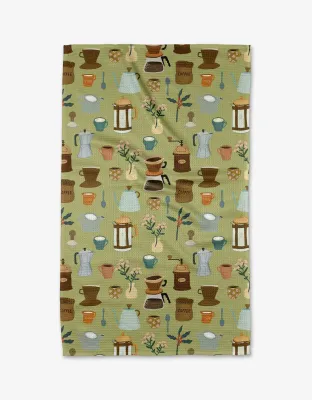 Coffee Lover Geometry Tea Towel