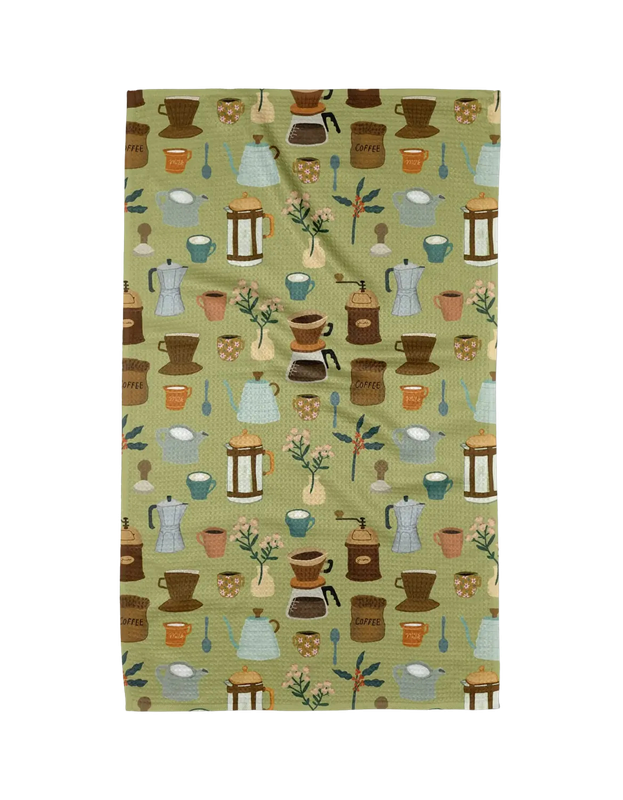 Coffee Lover Geometry Tea Towel