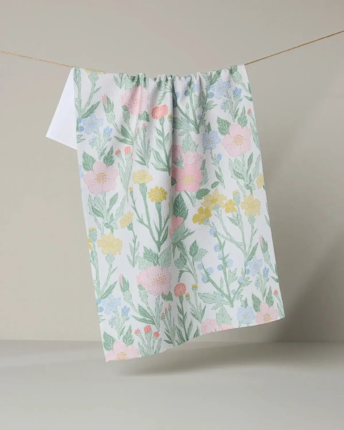 Wildflowers in Bloom Geometry Tea Towel
