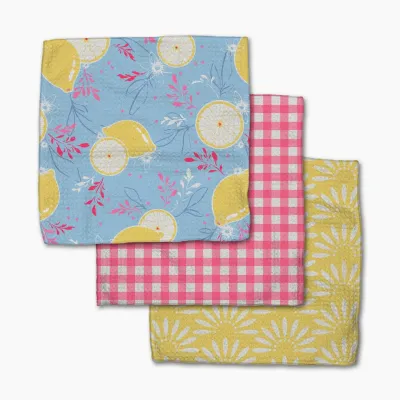 Lemon Pop Geometry Dishcloth Set