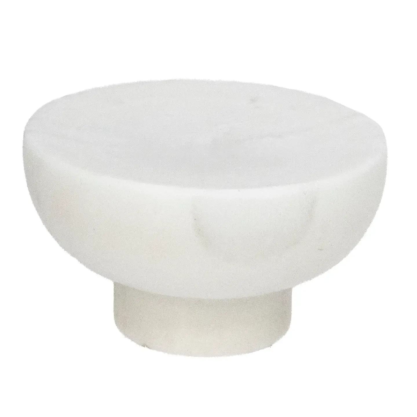 Lena White Marble Round Dish with Base