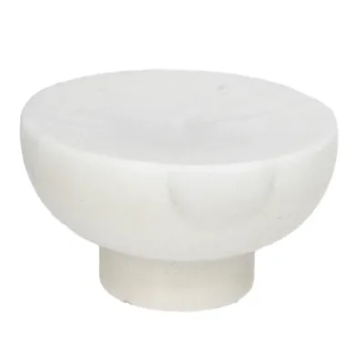 Lena White Marble Round Dish with Base
