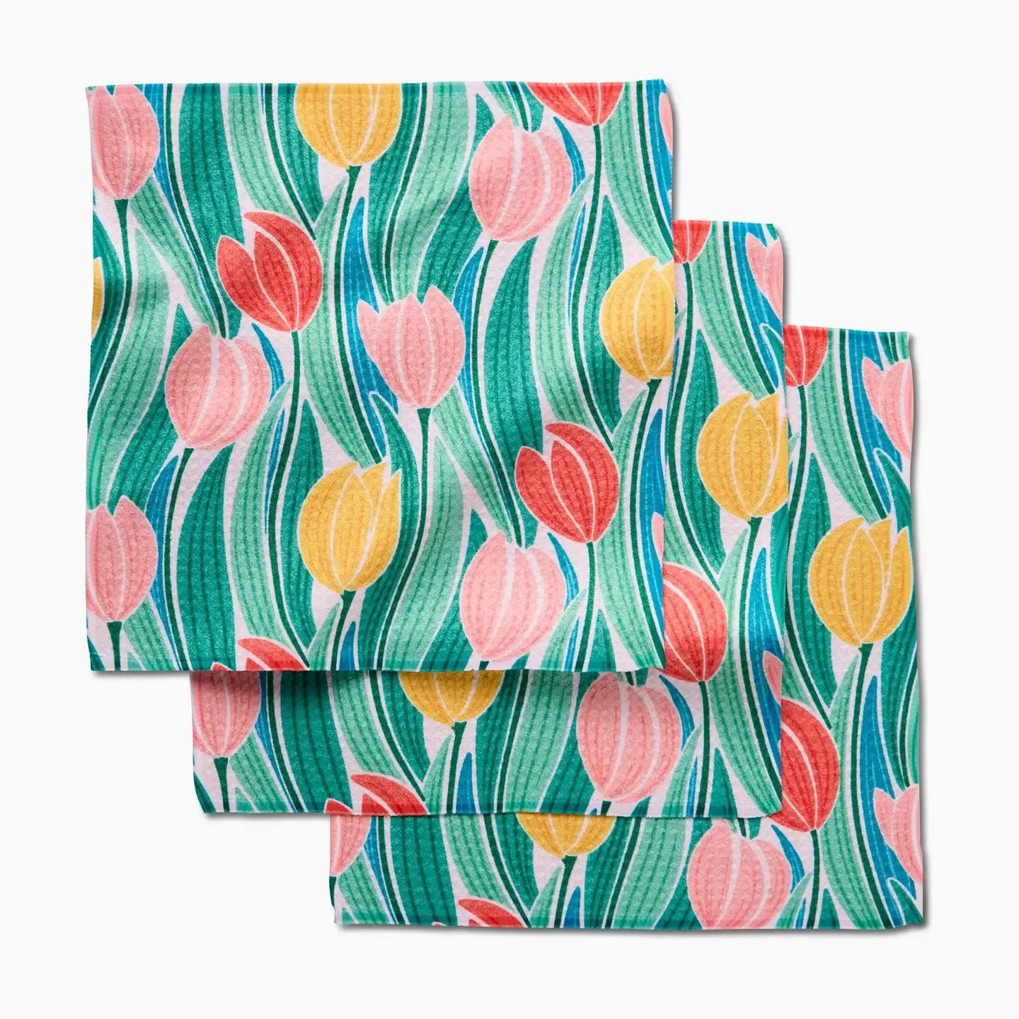 Tranquil Tulips Geometry Dishcloth Set