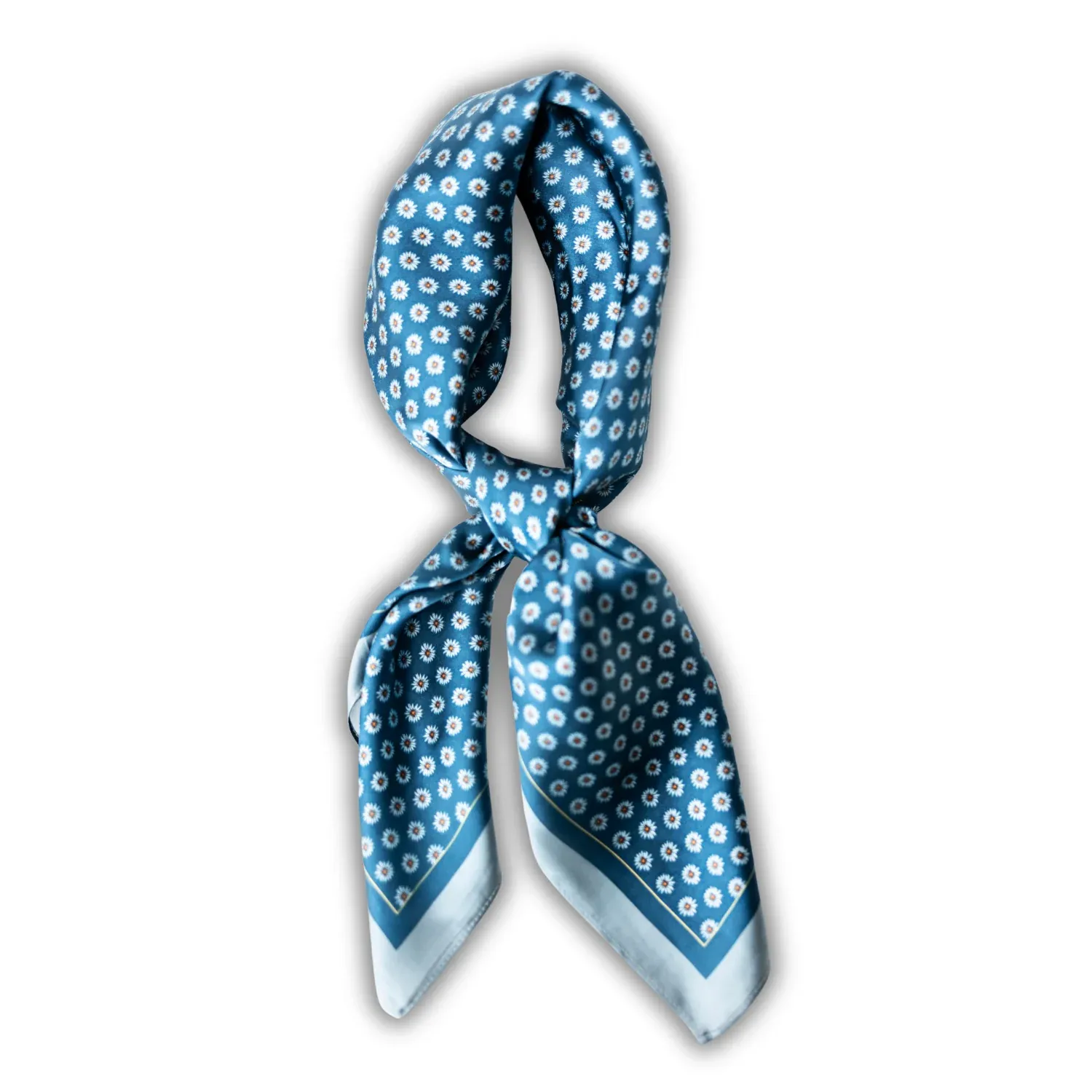 Silk Scarf 35" x 35" - Ditzy Daisy Navy