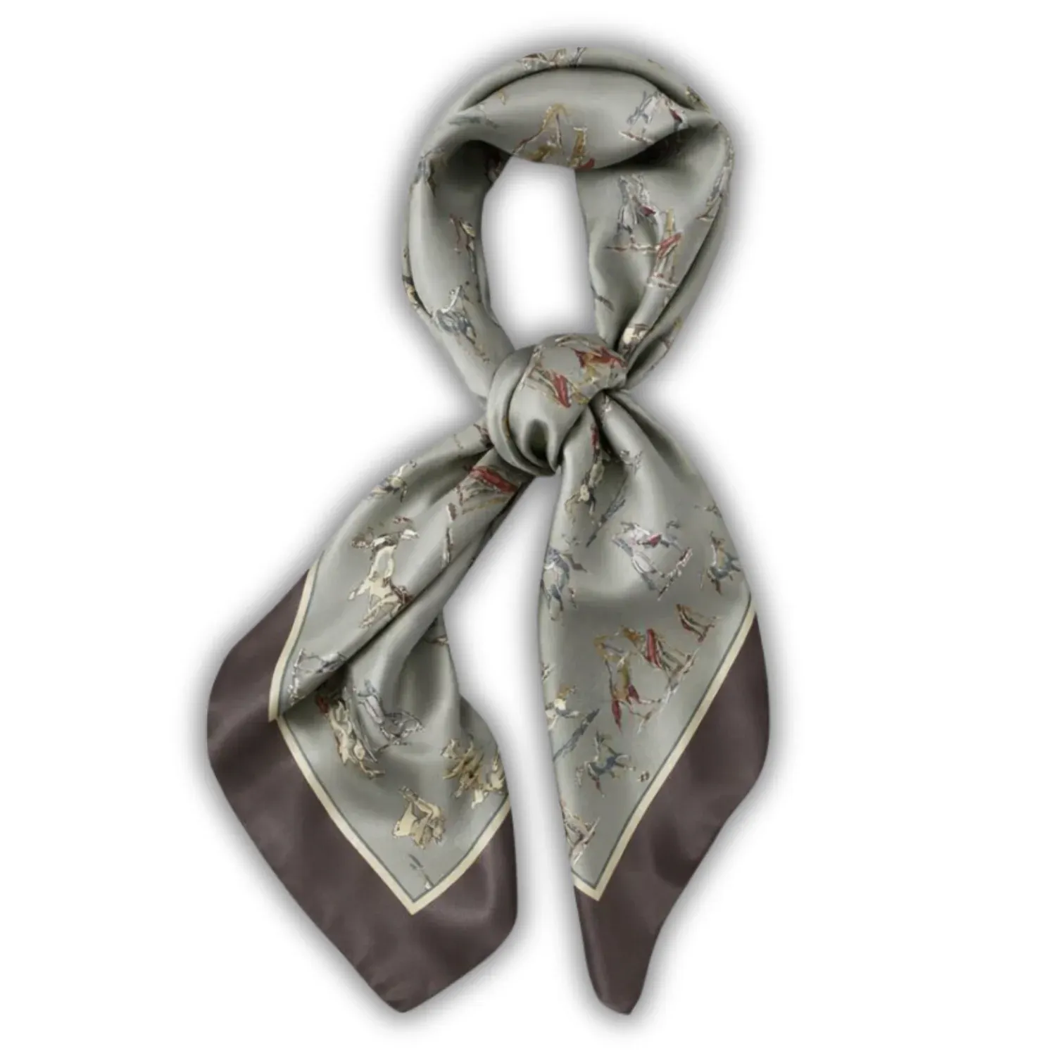 Silk Scarf 35" x 35" - Spirit of the Horse Blue