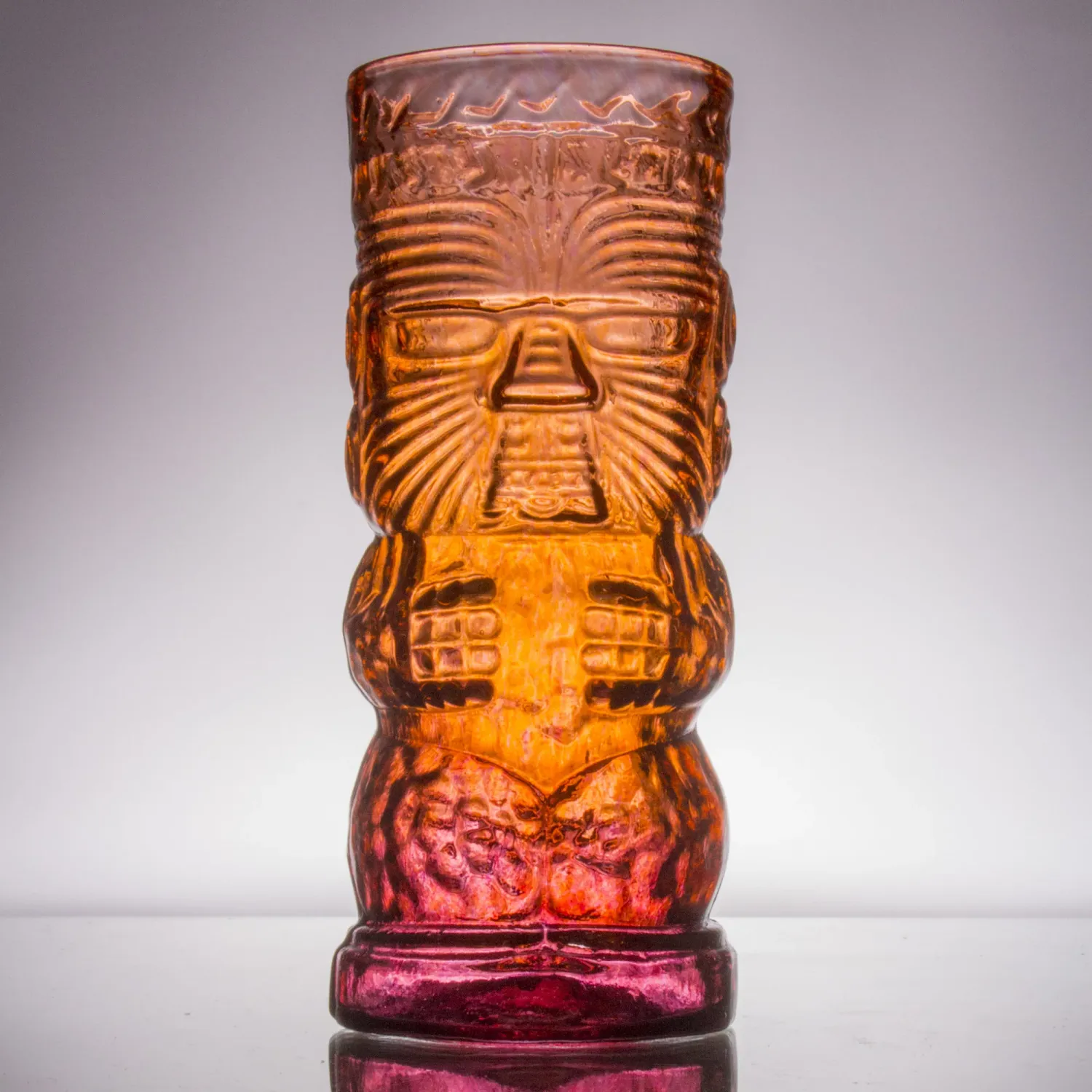 Warrior Glass Tiki Mug, Colour: Orange