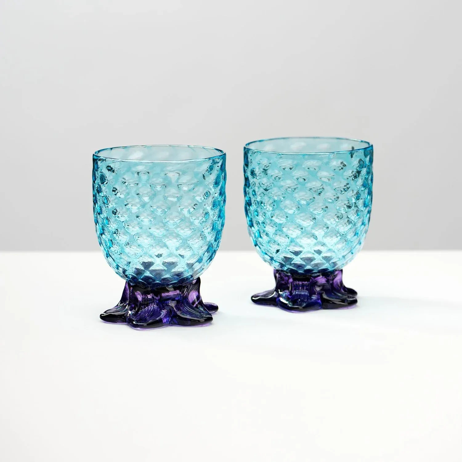 Pineapple Glass, Colour: Blue