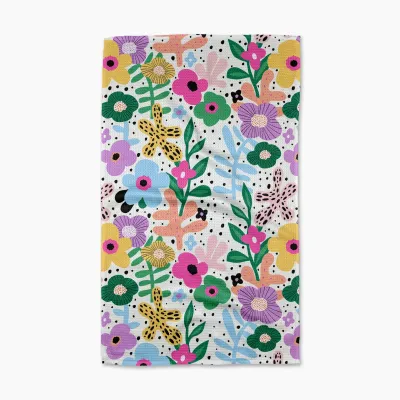 Abstract Botanicals Geometry Tea Towel