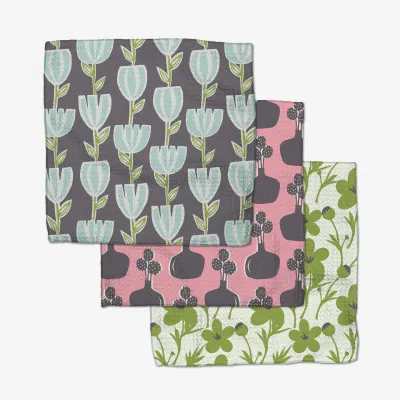 Spring Bouquet Geometry Dishcloth Set