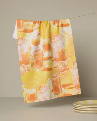 Sunset Happy Hour Geometry Tea Towel
