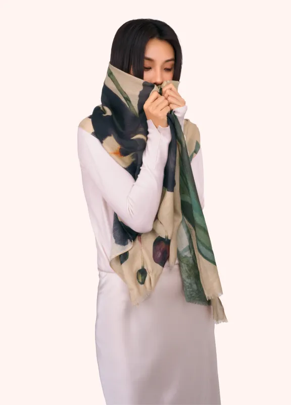 Midnight Orchid Wool Mix Scarf