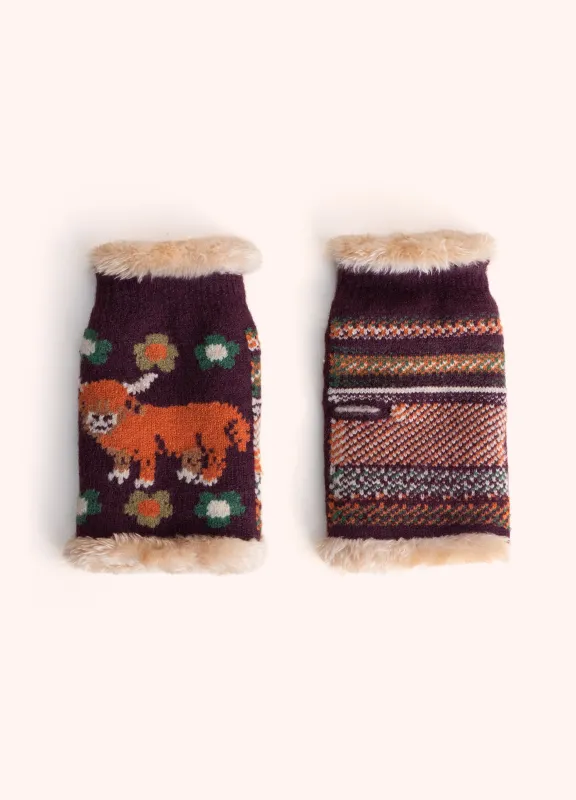 Highland Cow Wrist Warmers