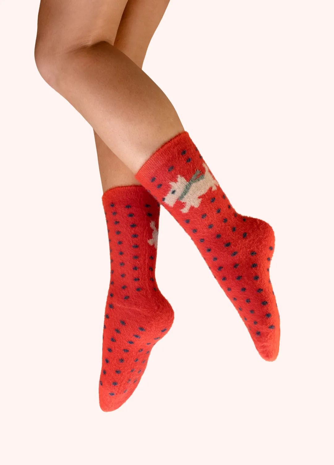 Woolly Westie Fuzzy Socks