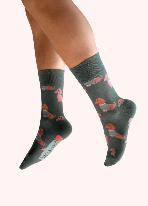 Snuggly Sausage Dog Men's Socks