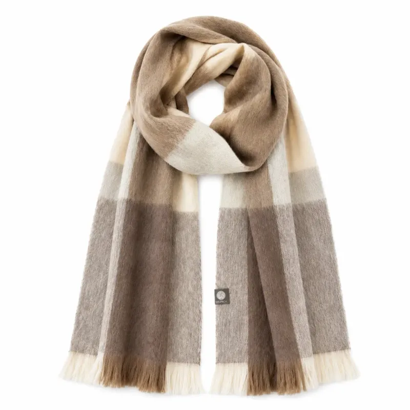 Alpaca Plaid Scarf - Salt Flat