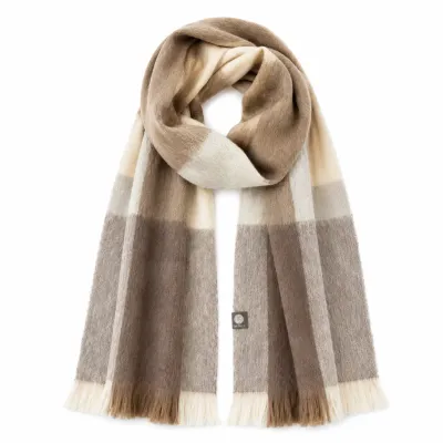 Alpaca Plaid Scarf - Salt Flat