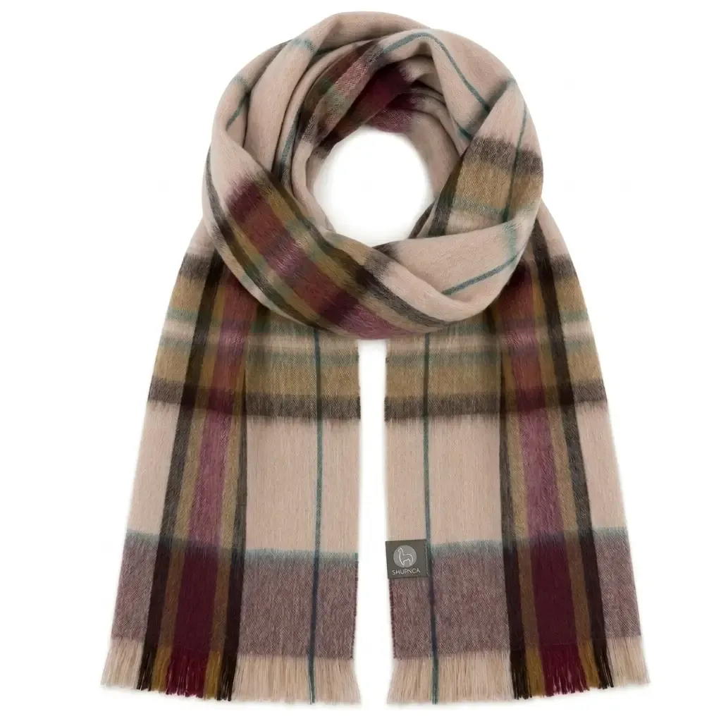 Alpaca Tartan Scarf  - Sable