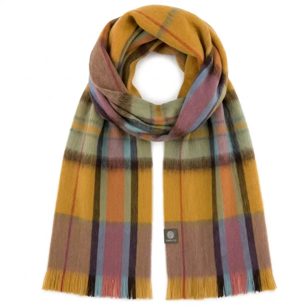 Alpaca Tartan Scarf  - Sundown