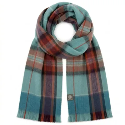 Alpaca Plaid Scarf - Mariner