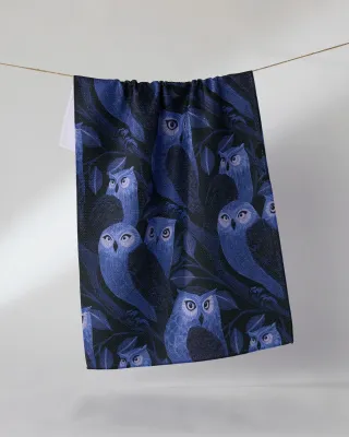 Blue Moonfeather Geometry Tea Towel