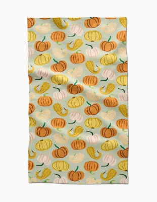 Pumpkins &amp; Gourds Geometry Tea Towel