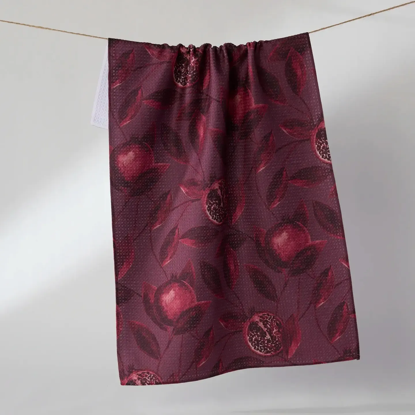 Rich Garnet Geometry Tea Towel