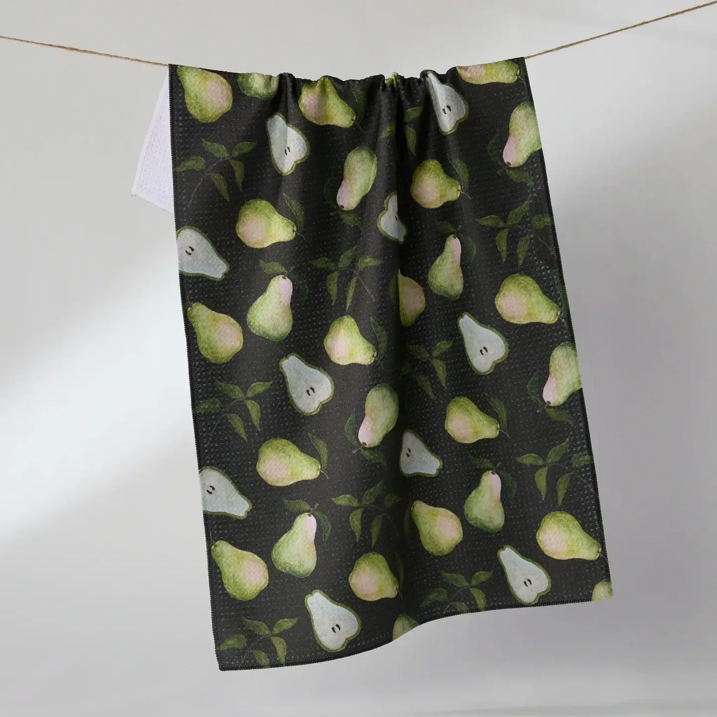 Brown Pearwood Geometry Tea Towel