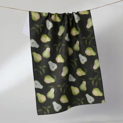 Brown Pearwood Geometry Tea Towel
