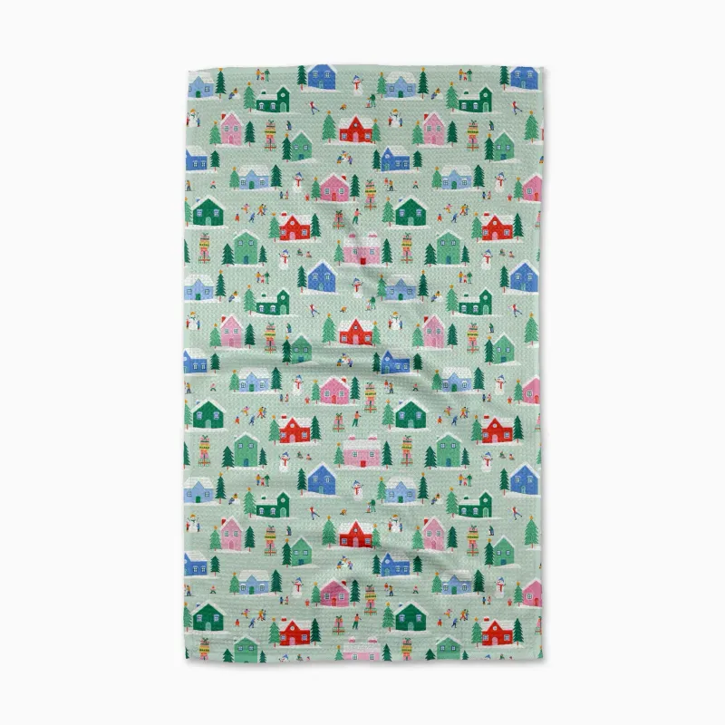 Winter Magic Geometry Tea Towel