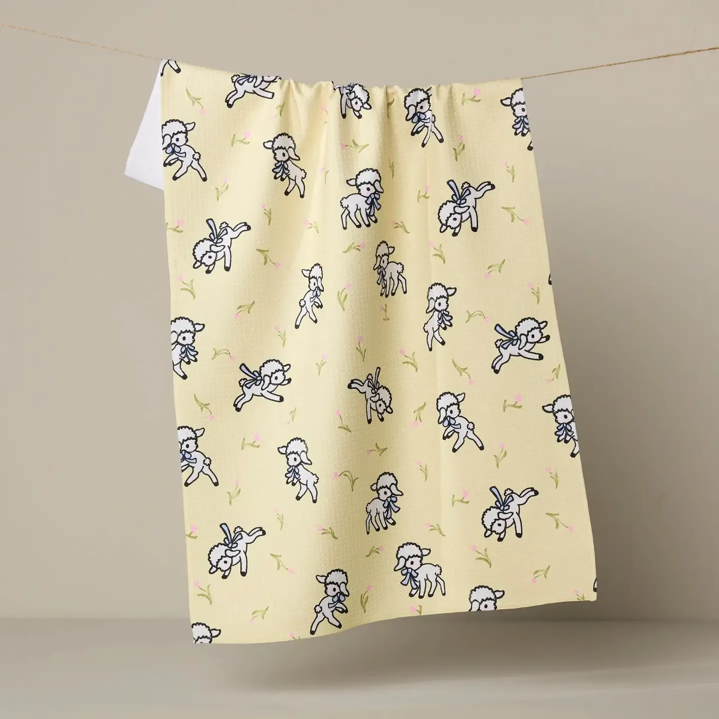 Little Lamb Geometry Tea Towel