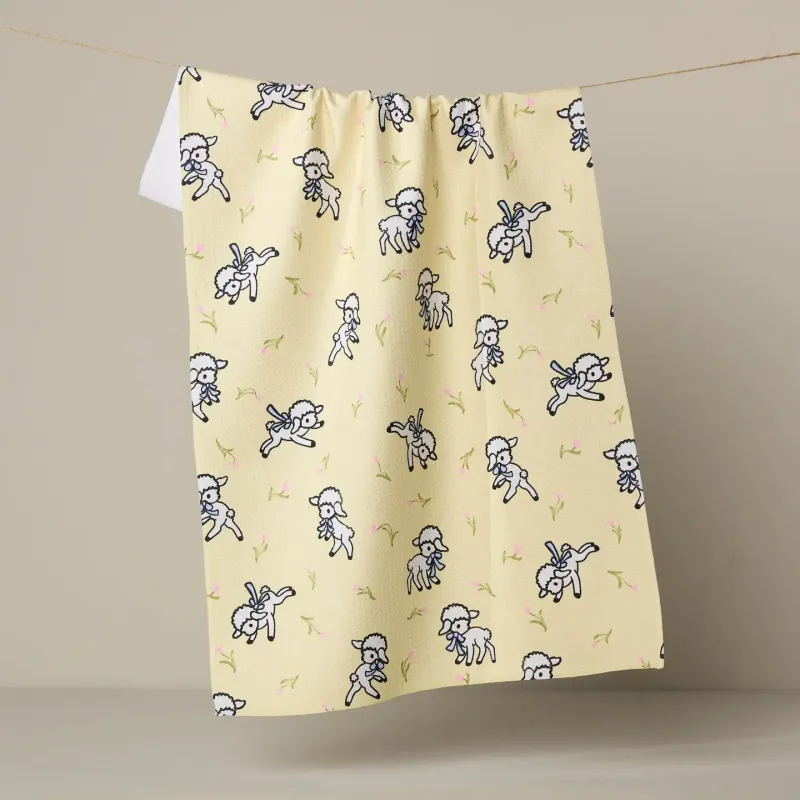 Little Lamb Geometry Tea Towel