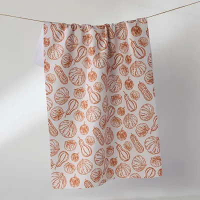 Harvest Sketch Geometry Tea Towel